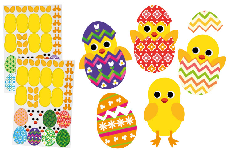Gommettes poussins de Pâques - 140 pièces (1 set)