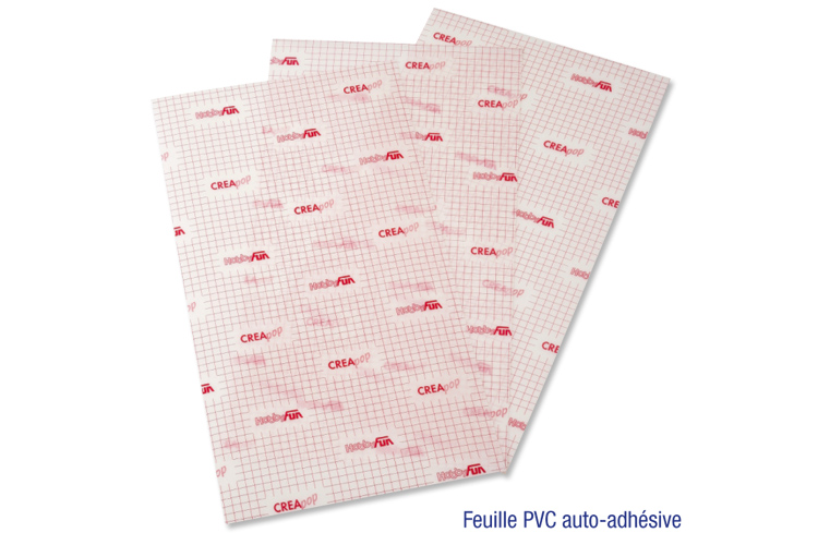 Feuille PVC auto-adhésive translucide 33 x 43 cm - Epaisseur : 0,5 mm 
