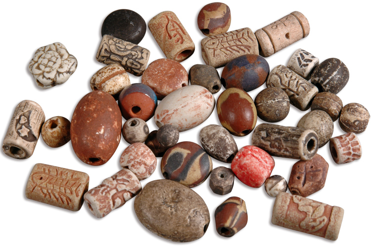 Perles artisanales Troja en céramique - 40 perles