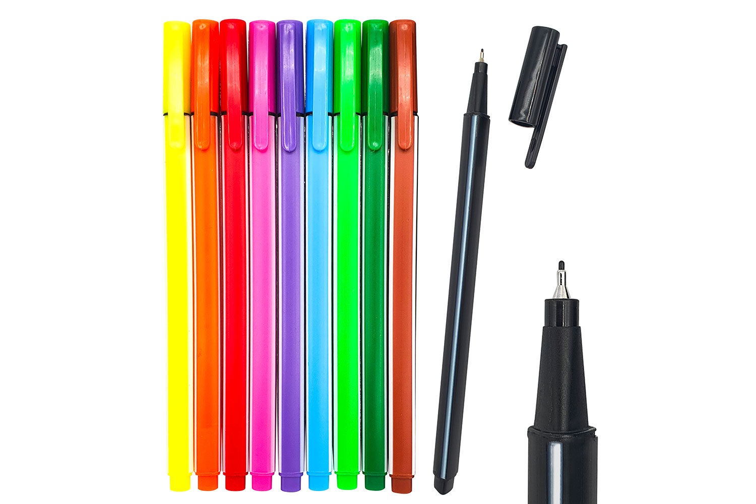 Feutres pointes fines calibrées - 10 couleurs