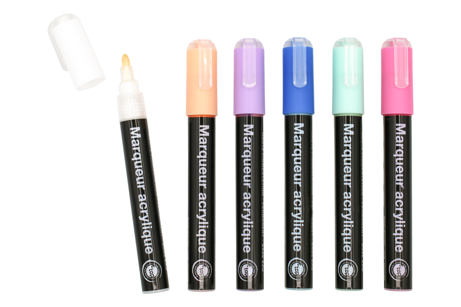 Marqueurs peinture - 6 couleurs pastel 