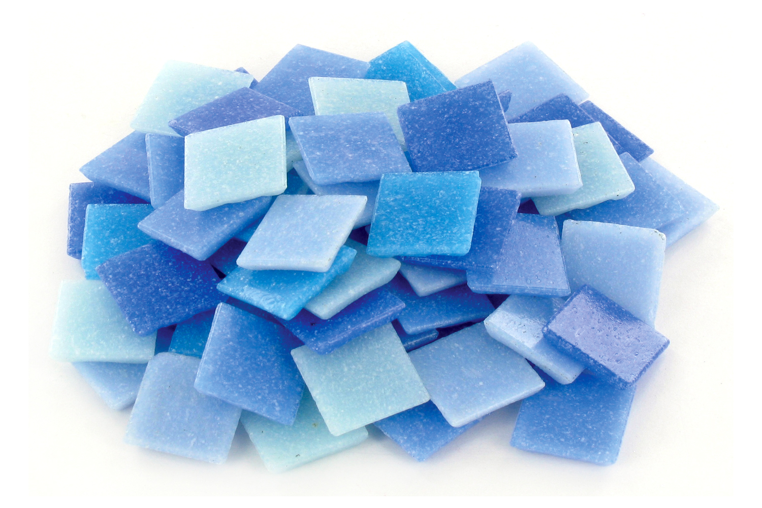 Mosaïques en pâte de verre- Camaïeu bleu (70 carrés) - Sachet de 200 gr