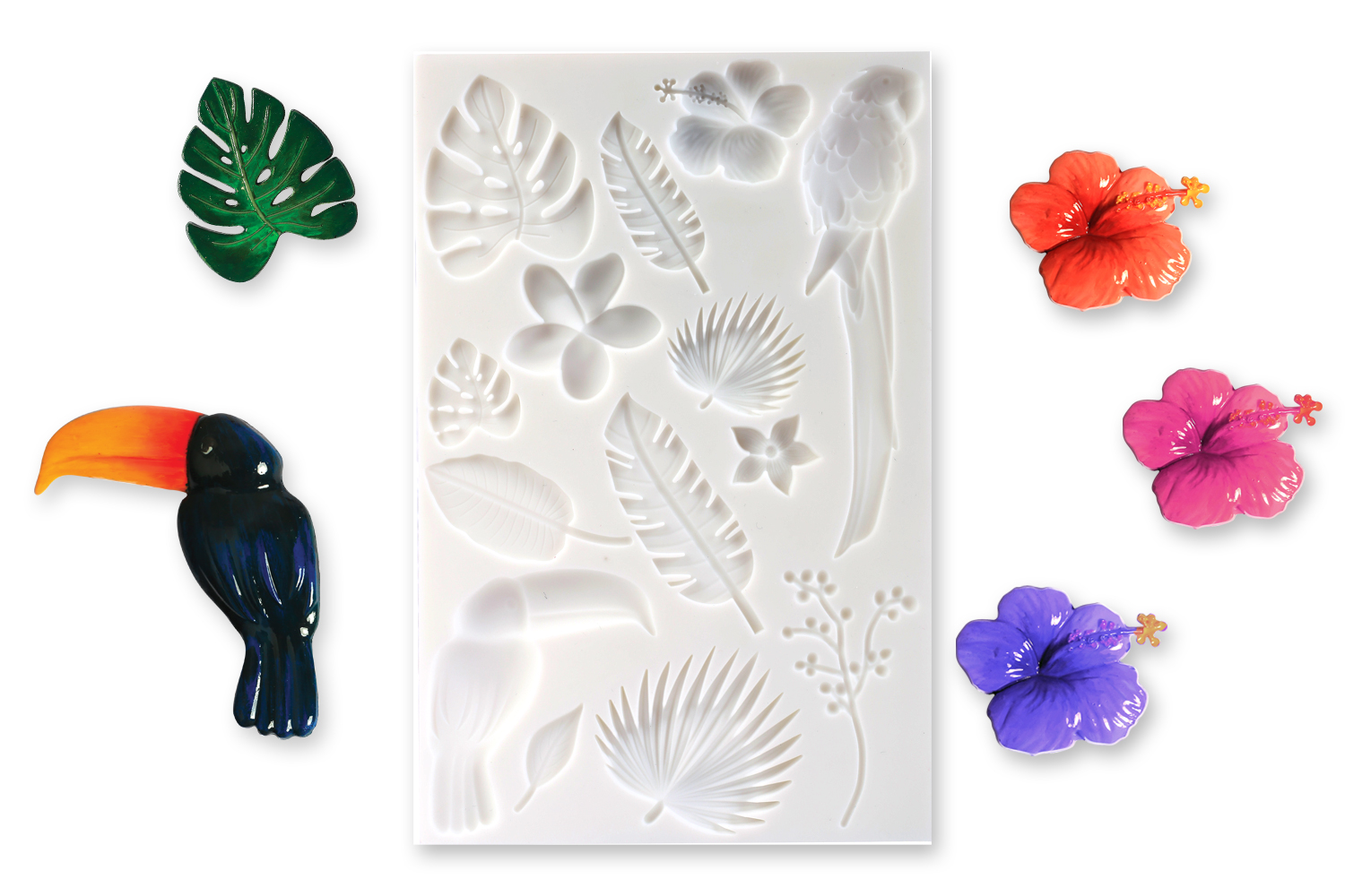 Moule silicone "Tropical"  - 14 motifs