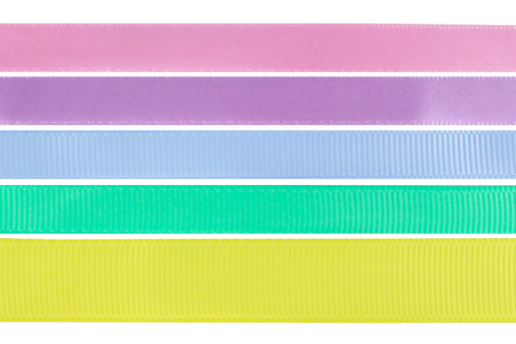 Rubans couleurs pastels - Set de 5