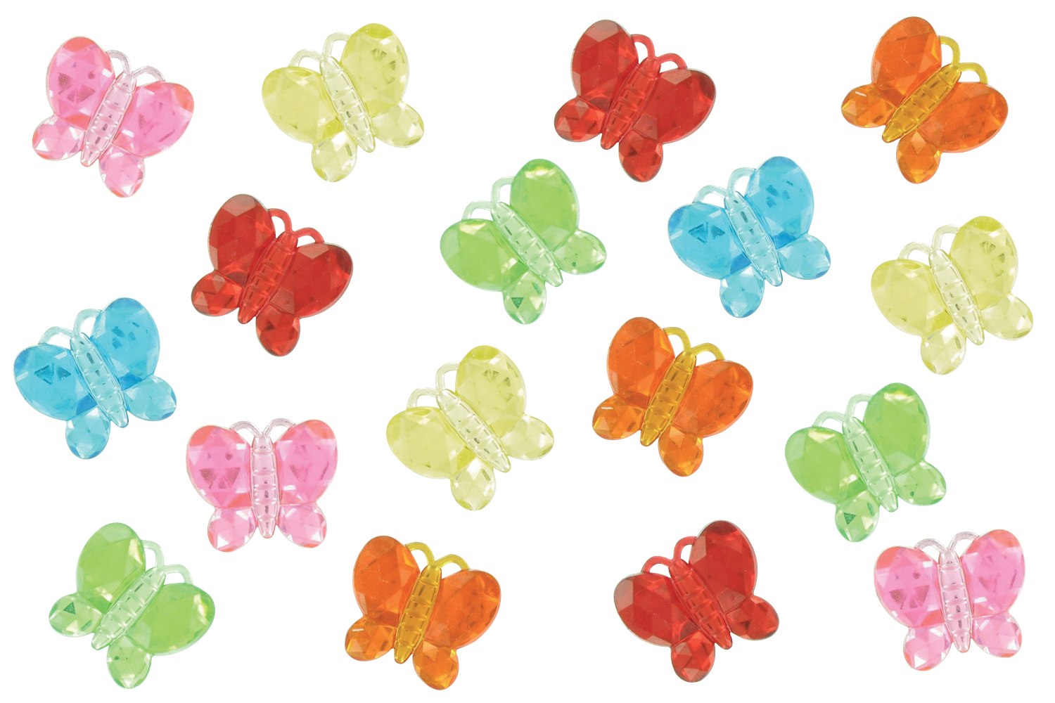 Set de 36 strass papillons (2 cm), couleurs assorties