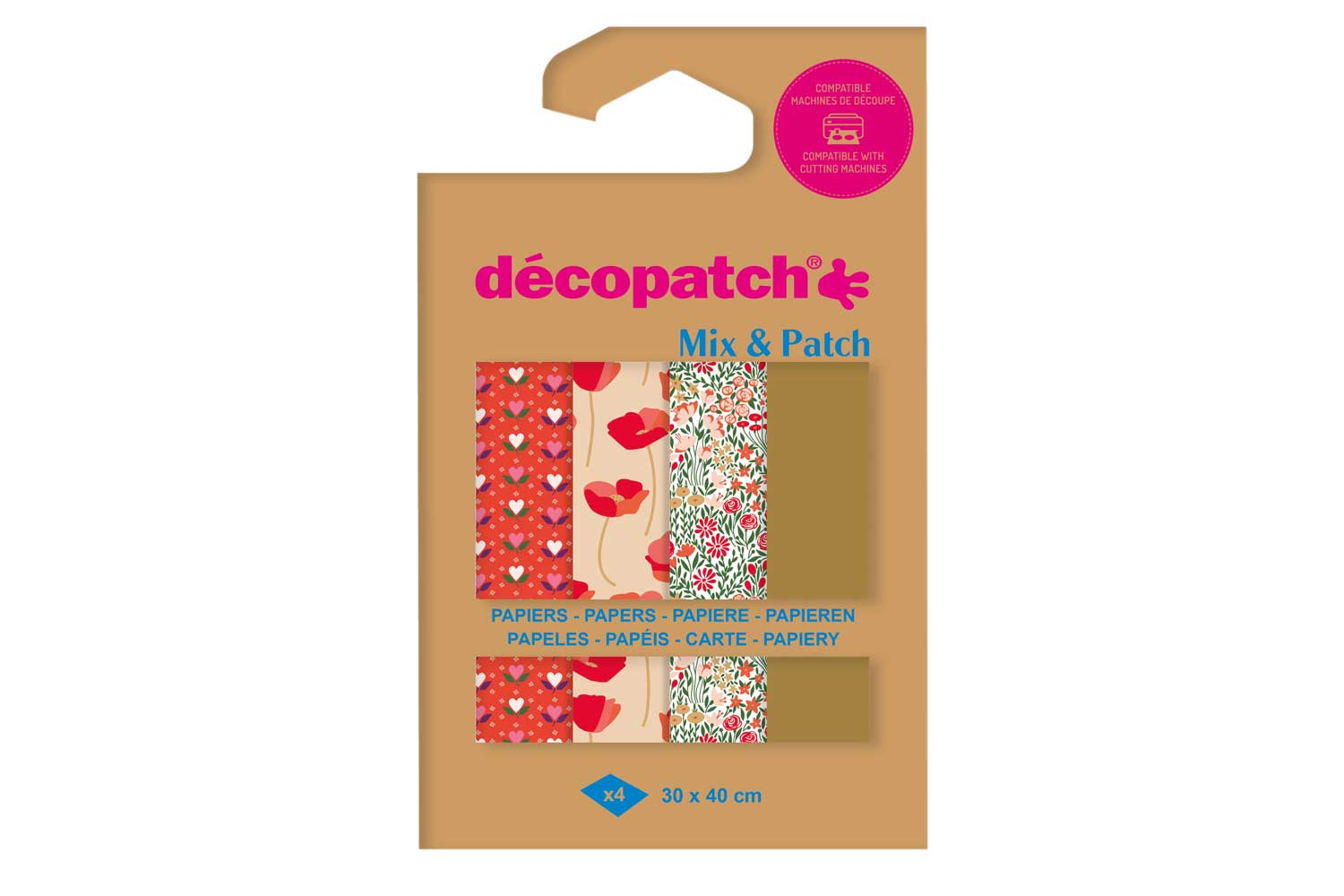 Decopatch Mix - 4 feuilles "fleurs champêtres"