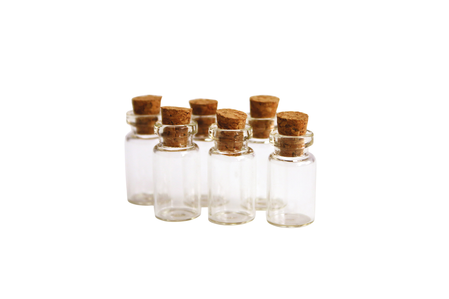 Fioles en verre 2,8 x 1cm - 6 fioles