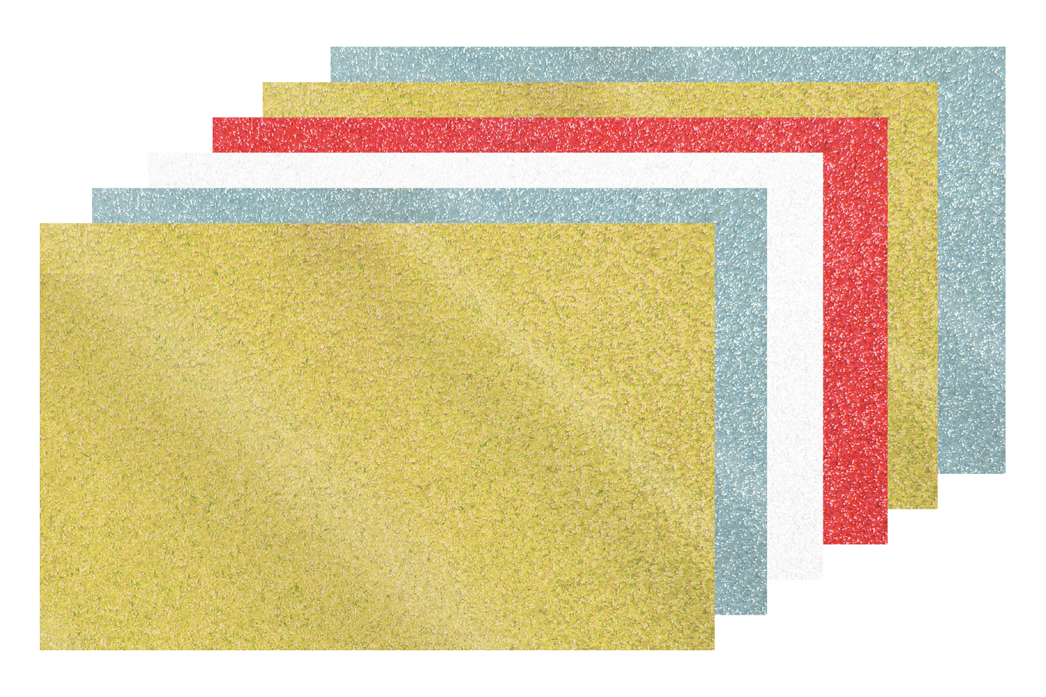  Caoutchouc souple pailleté adhésif  - 6 couleurs (2 or + 2 argent + 1 rouge + 1 blanc)