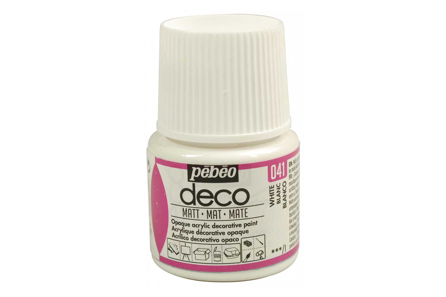 Acrylique déco mate, 45 ml- Blanc