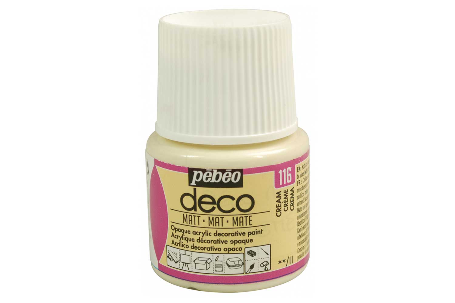 Acrylique déco mate, 45 ml - Crème