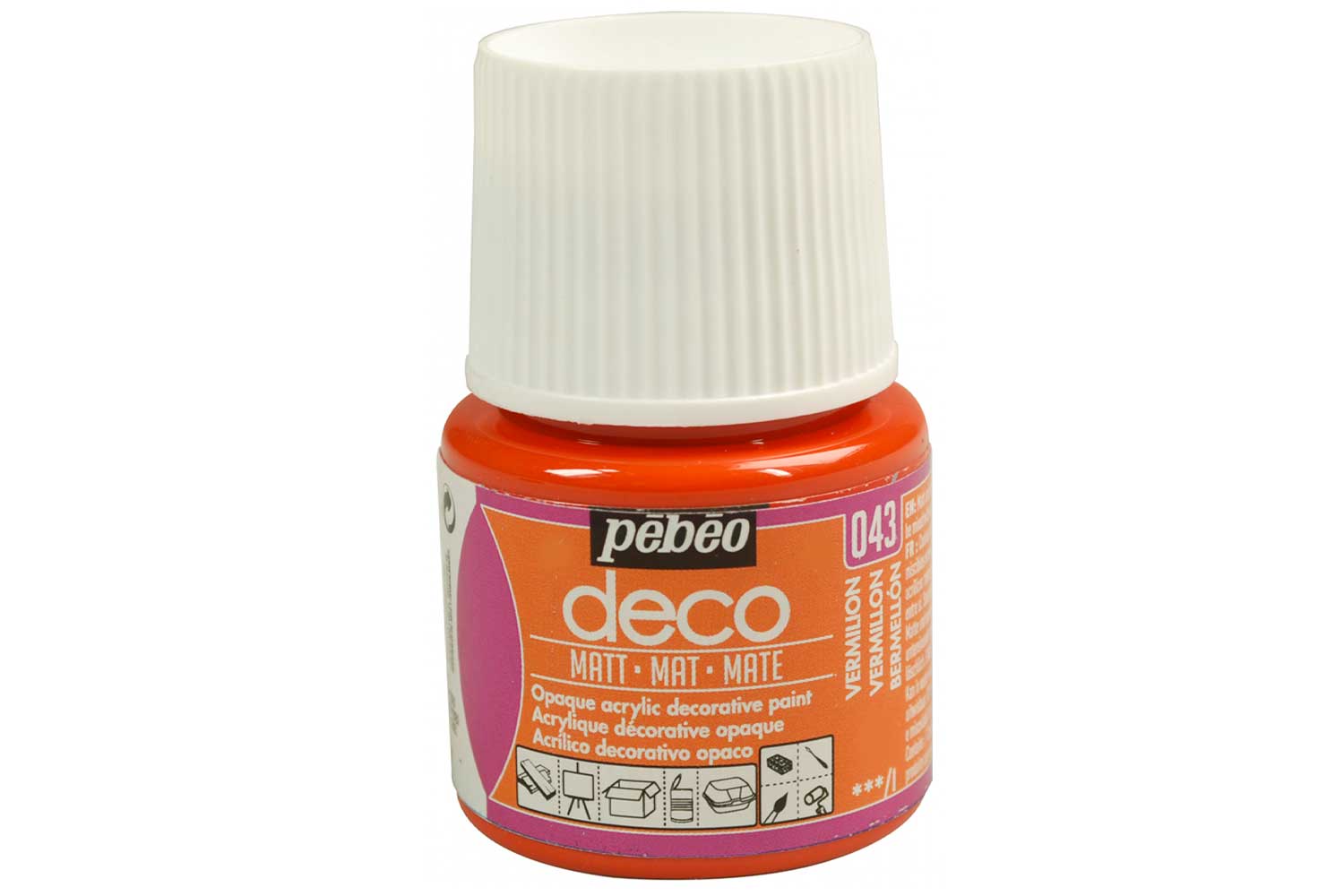 Acrylique déco mate, 45 ml - Orange vermillon