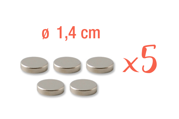 Aimant néodyme Ø 14 mm - Lot de 5