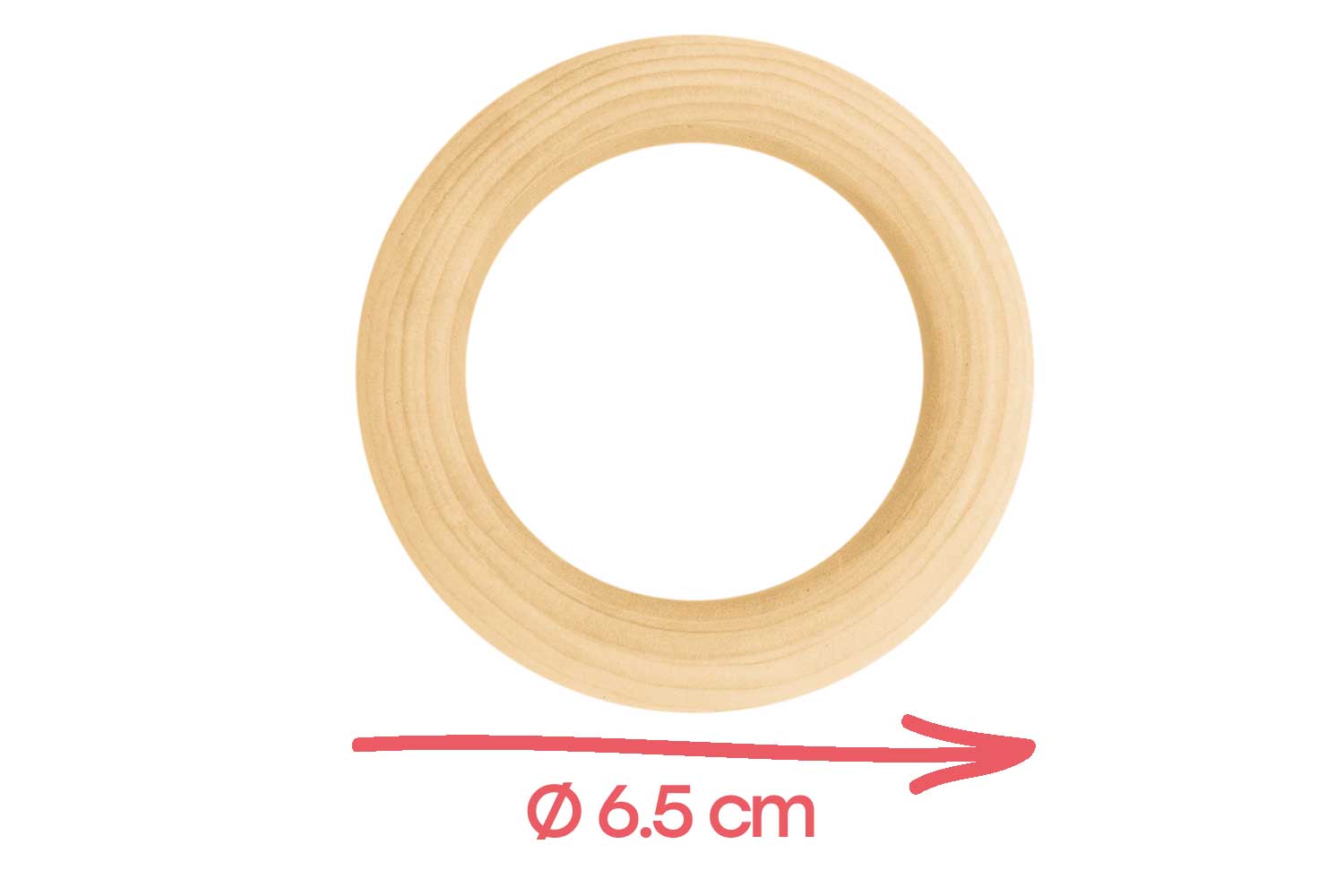 Anneau en bois naturel Ø 6,5 cm