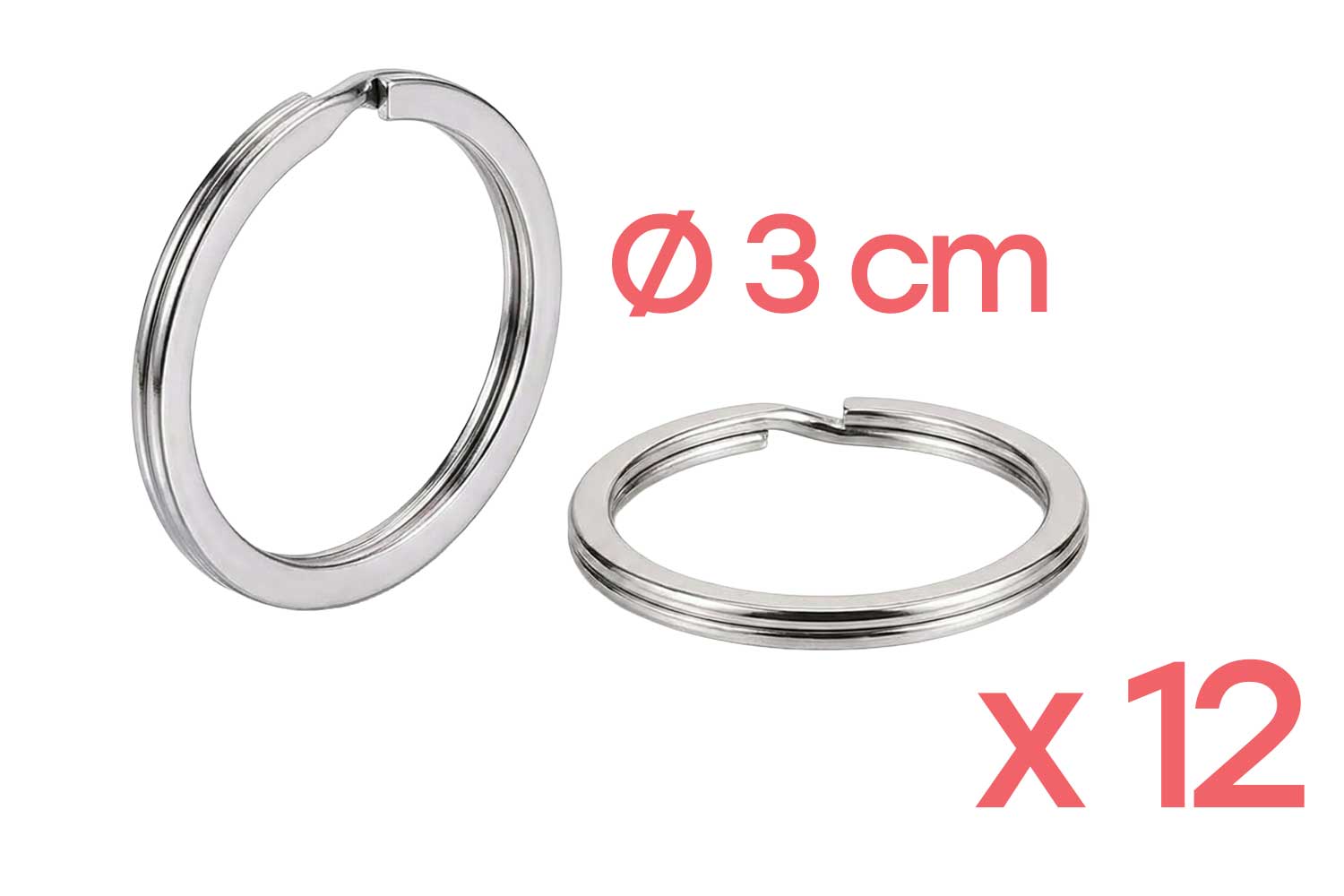 Anneaux brisés Ø 3 cm - 12 pièces