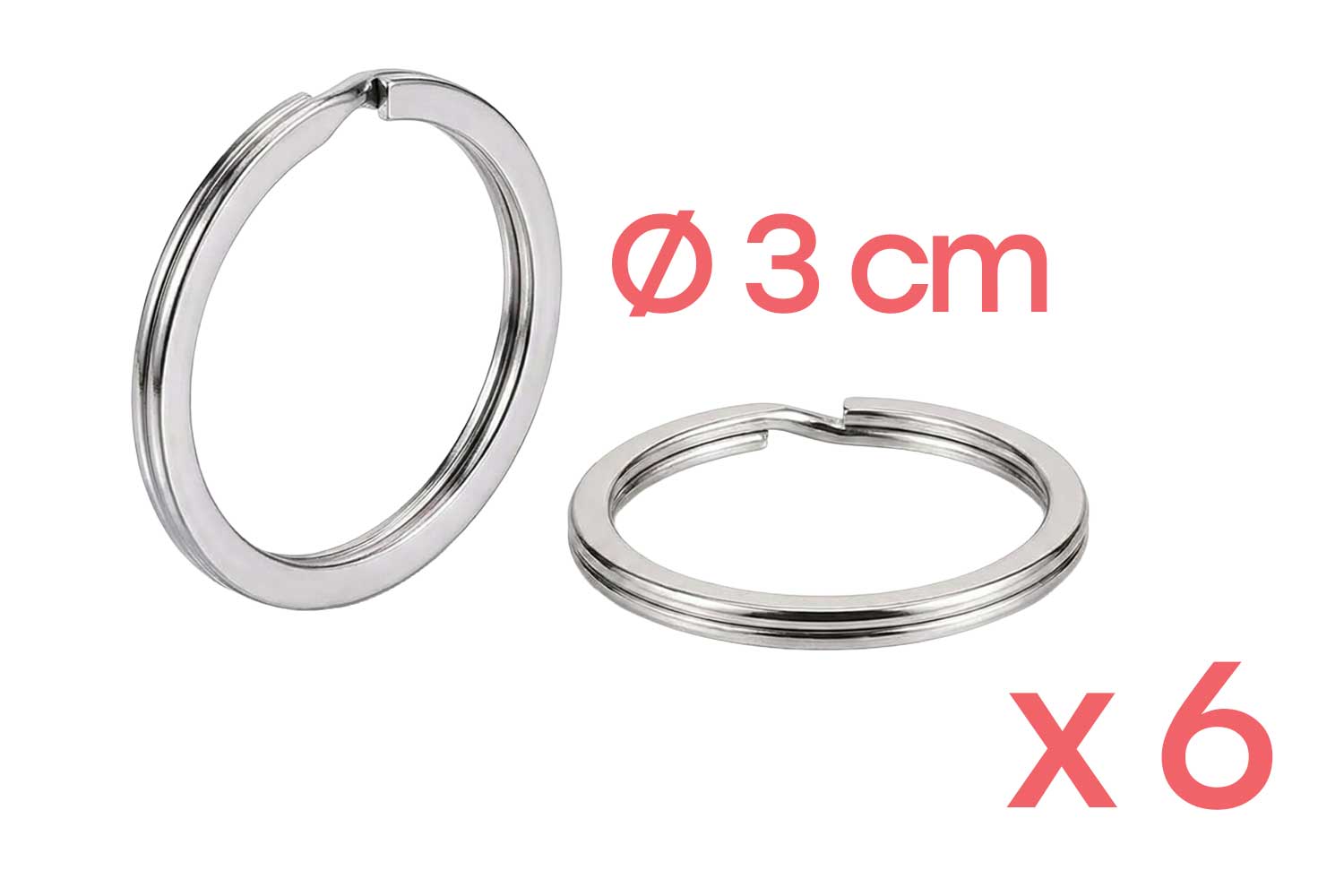 Anneaux brisés Ø 3 cm - 6 pièces
