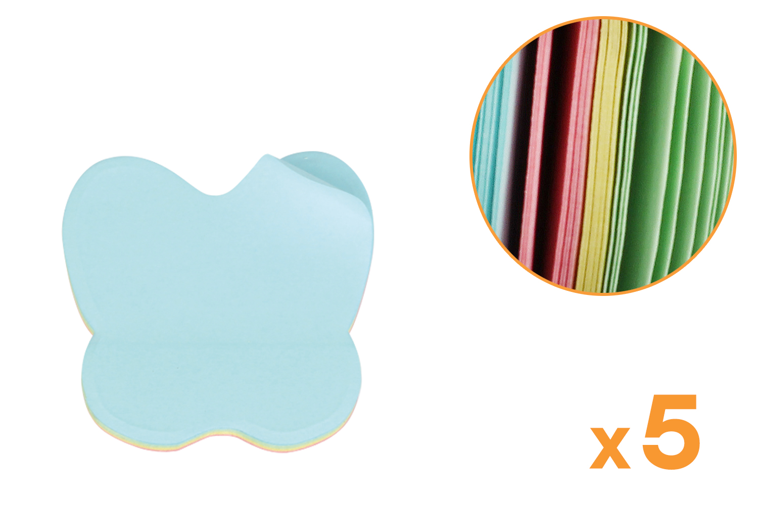 Blocs-notes repositionnables papillon - Lot de 5