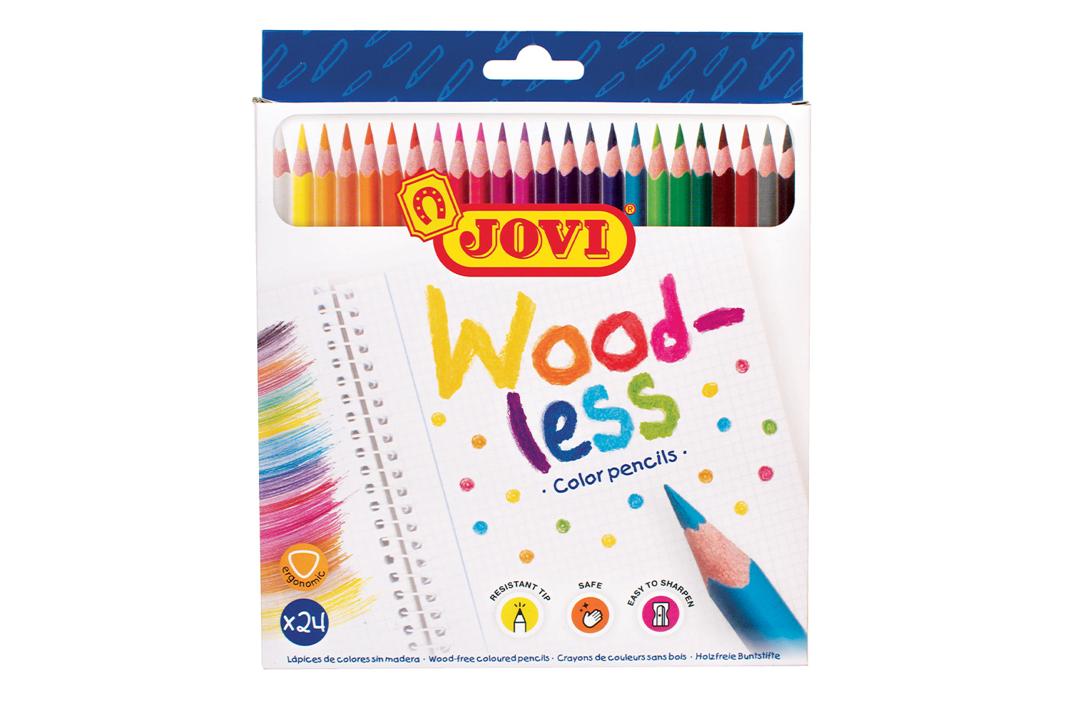 Crayons de couleur sans bois - Boite de 24 crayons