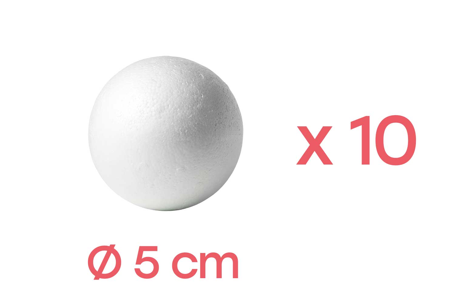 Boules en polystyrène Ø 5 cm -  10 pièces