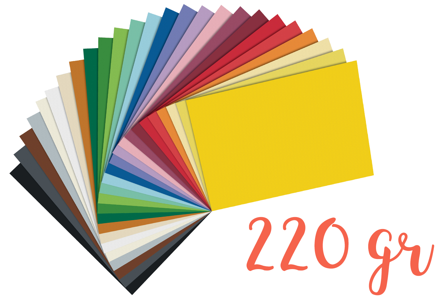 Papier moyen multicolore, 25 x 35 cm - 25 feuilles