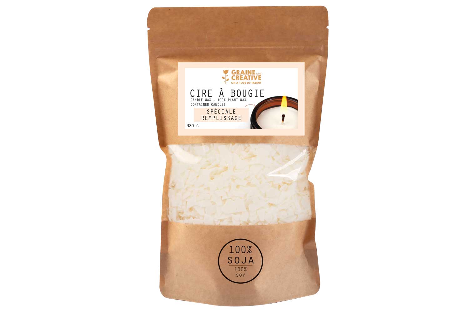 Cire bougie végétale de soja - 380 grammes