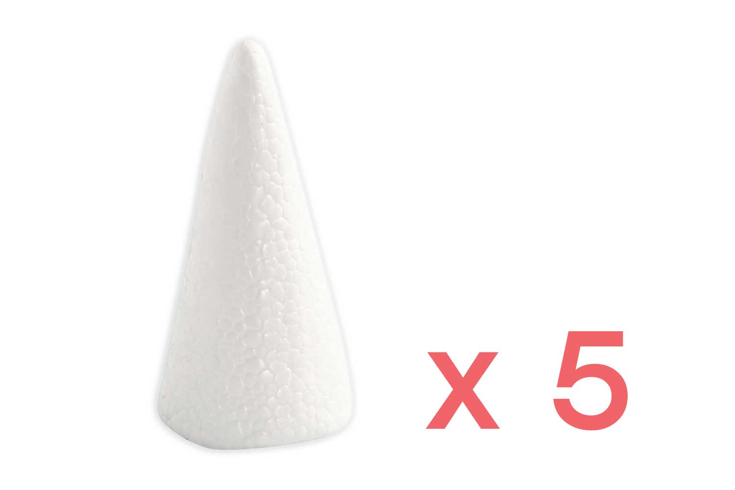 Cônes en polystyrène 11 cm - 5 pièces