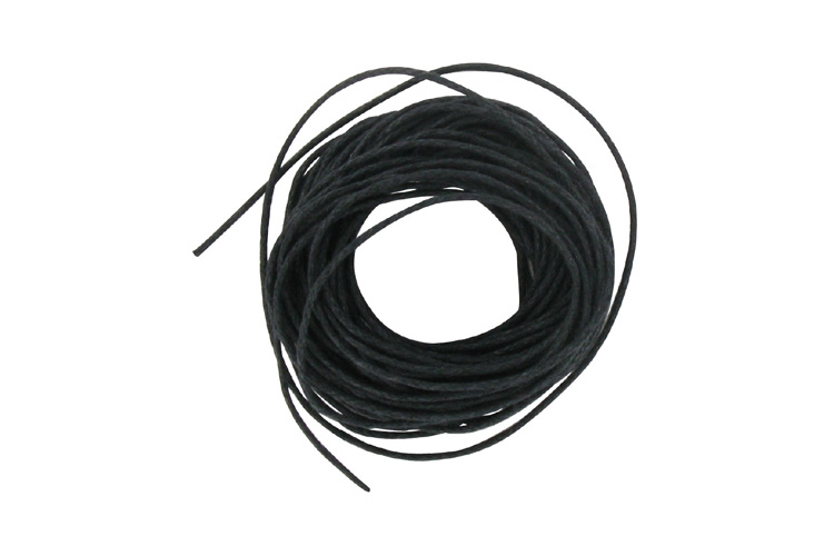 Cordon en coton ciré noir- 5 m - Ø 1 mm