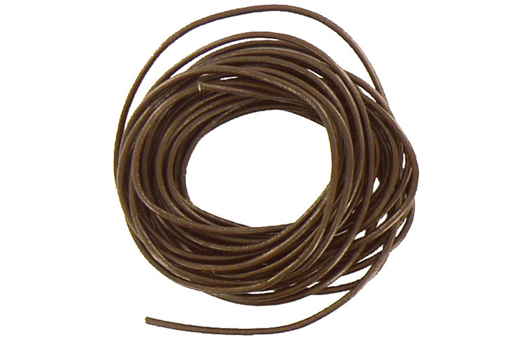 Cordon en cuir Ø 1 mm - Brun foncé