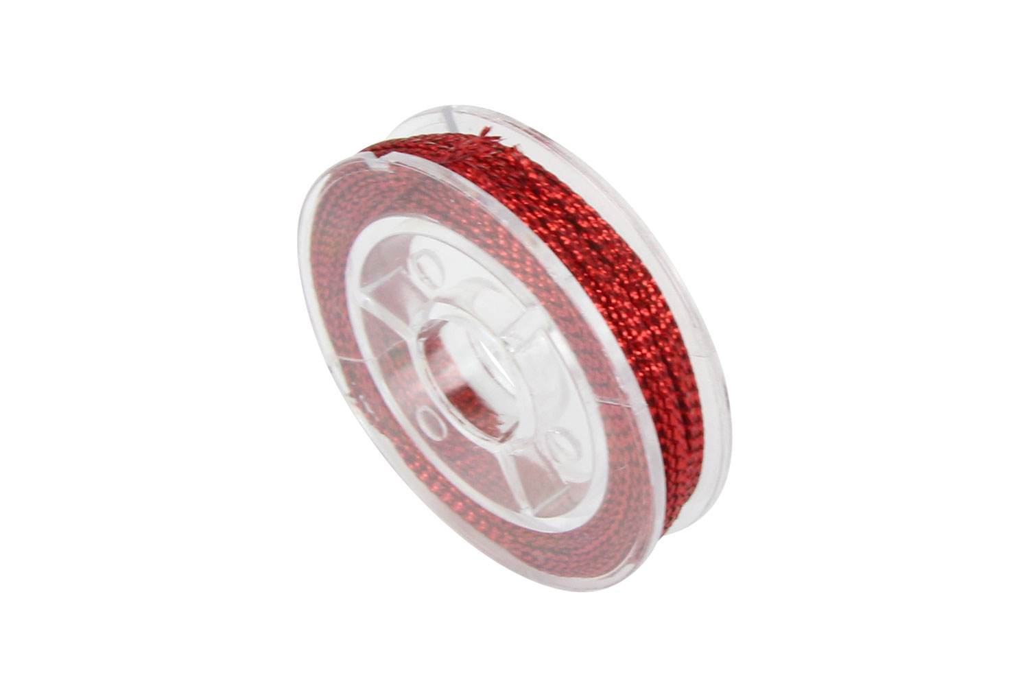 Cordon polyester métallisé - Rouge