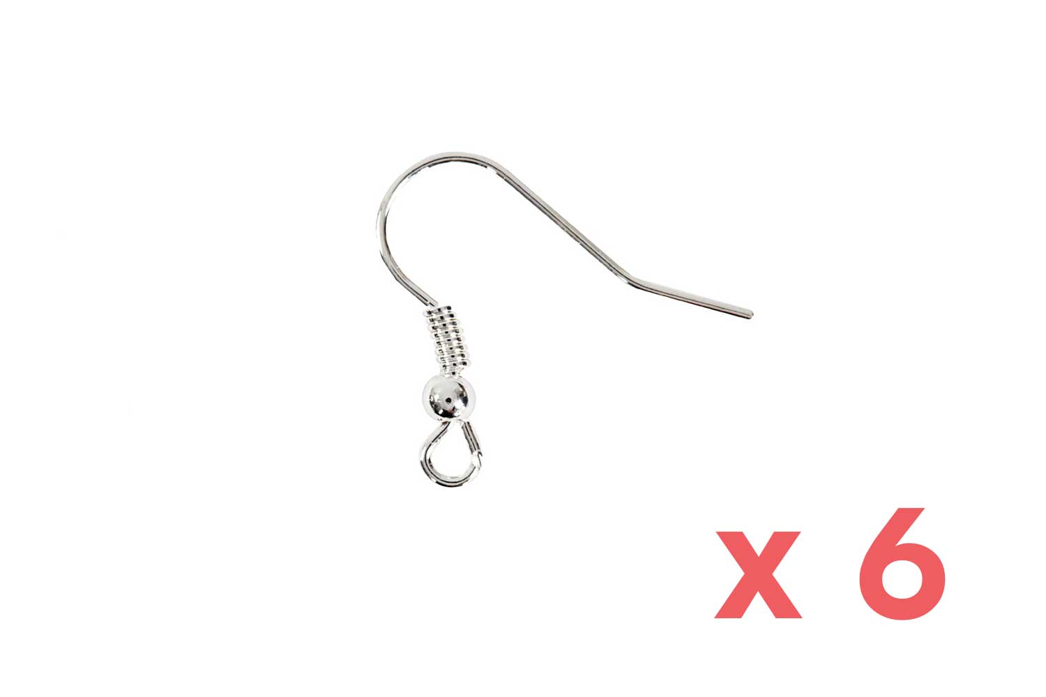 Crochets d'oreilles argent - 6 pièces