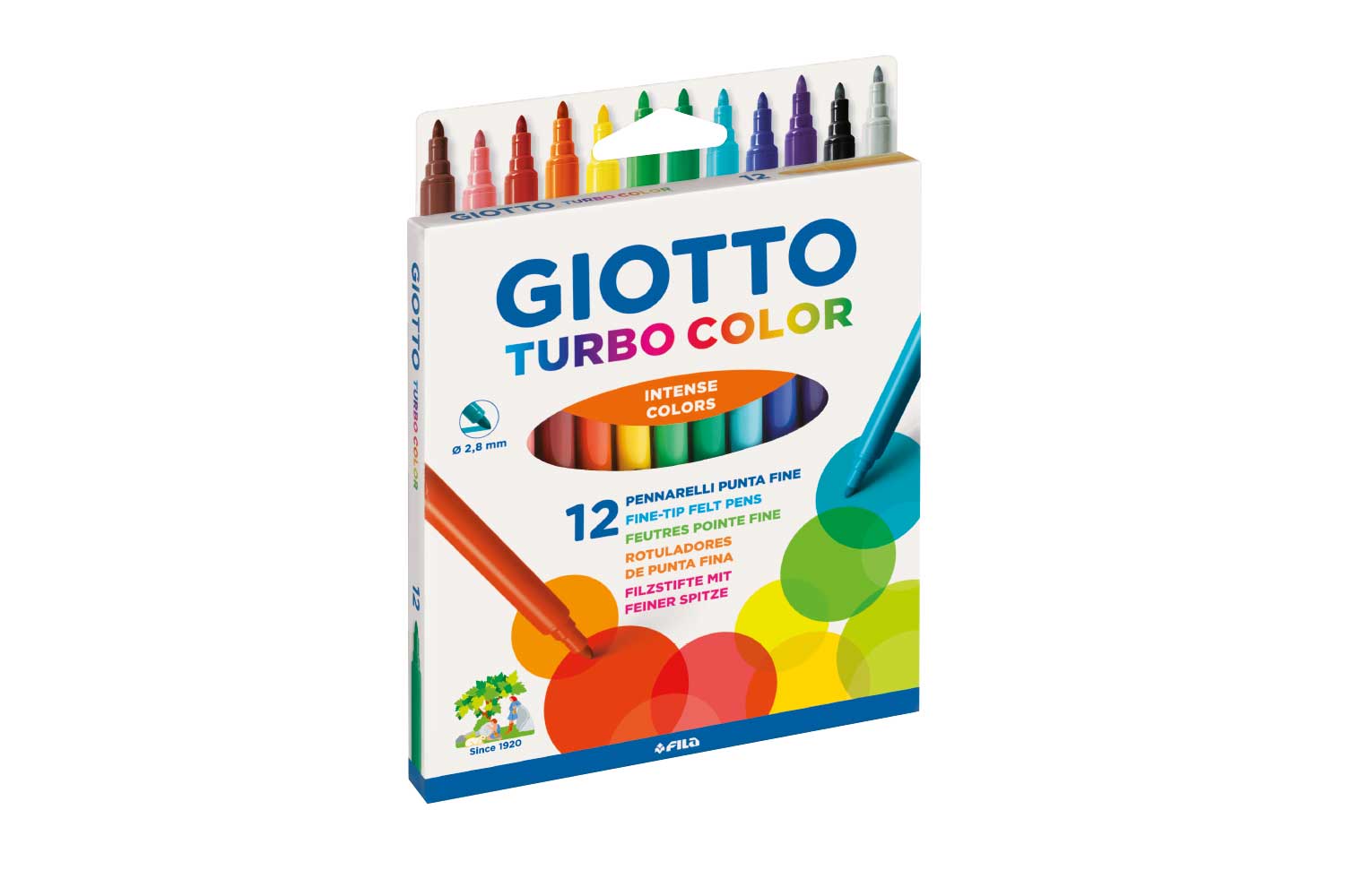 Feutres Giotto Turbo Color - 1 boite de 12 feutres