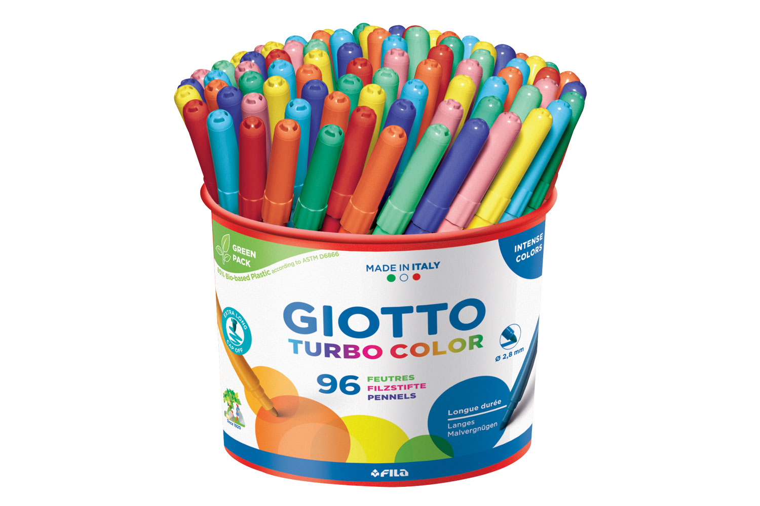 Feutres Giotto Turbo Color - 1 pot de 96 feutres