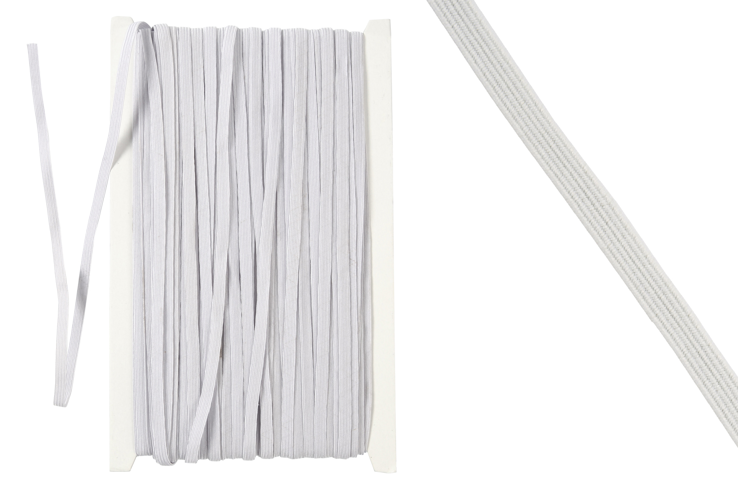 Fil élastique plat 6 mm BLANC - 50 mètres