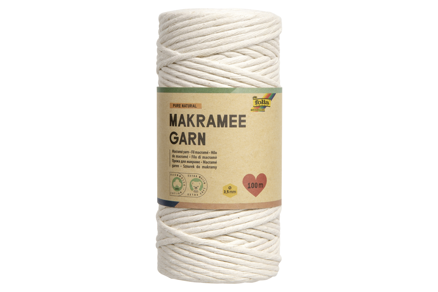 Fil macramé écru 100 % coton Ø 3,5 mm - 100 m