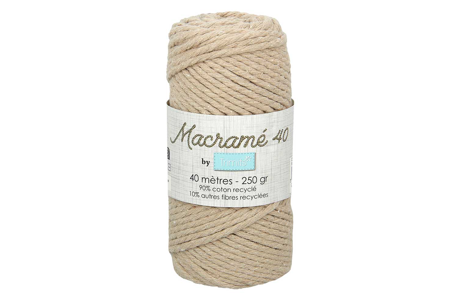 Fil macramé  Ø 5 mm, 40 m - Beige