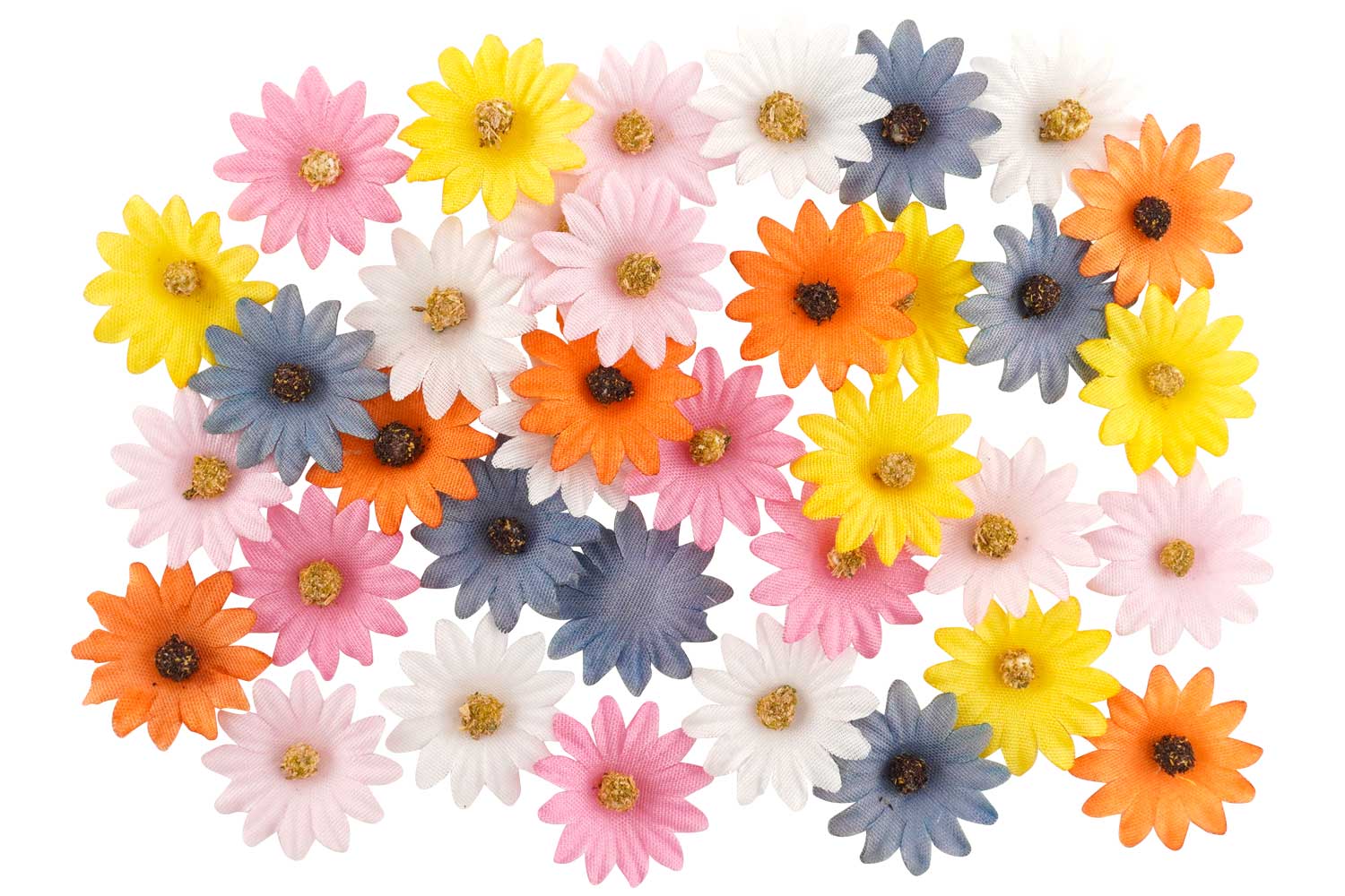 Fleurs en tissu - 36 pièces