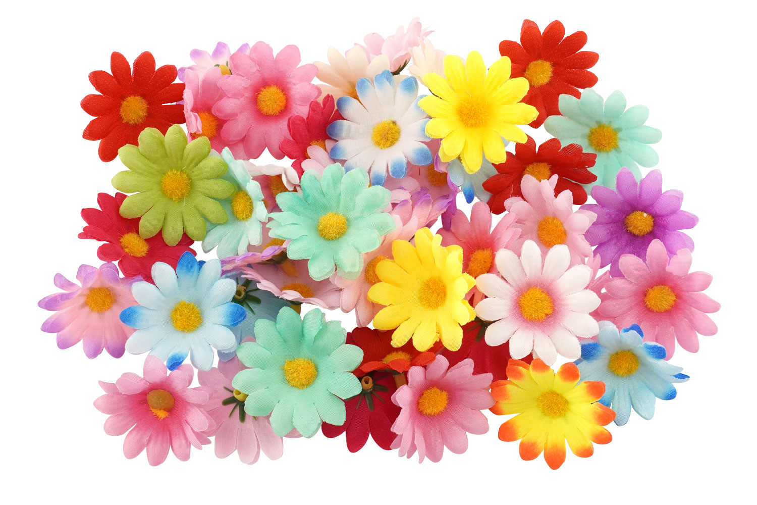 Fleurs en tissu - 50 pcs