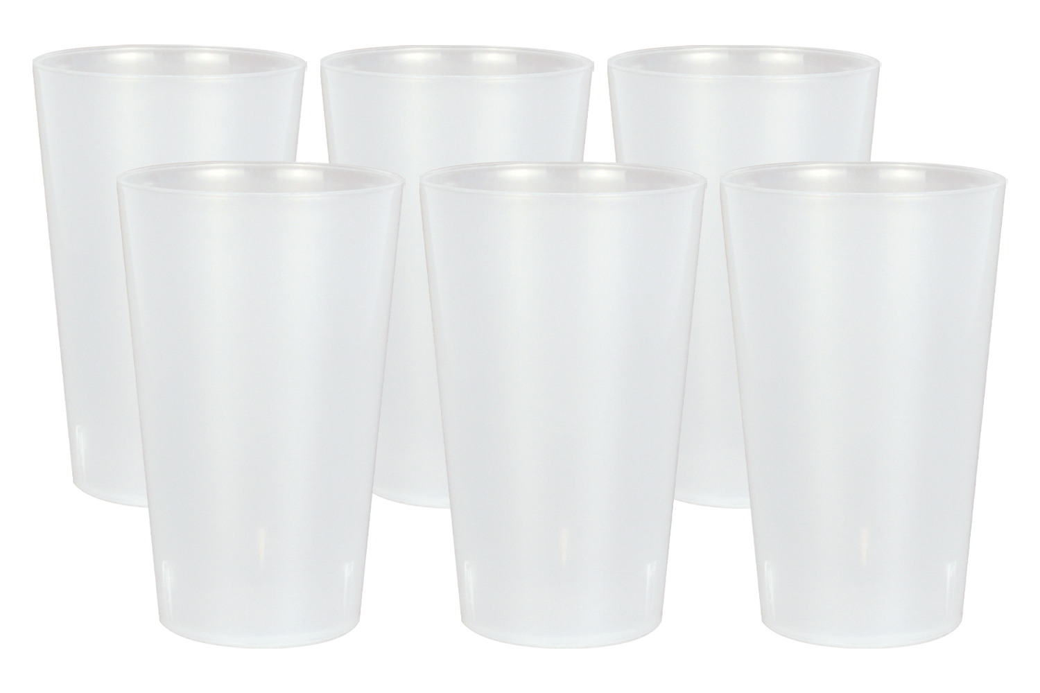 Gobelets en plastique translucide et incassable - 6 pièces