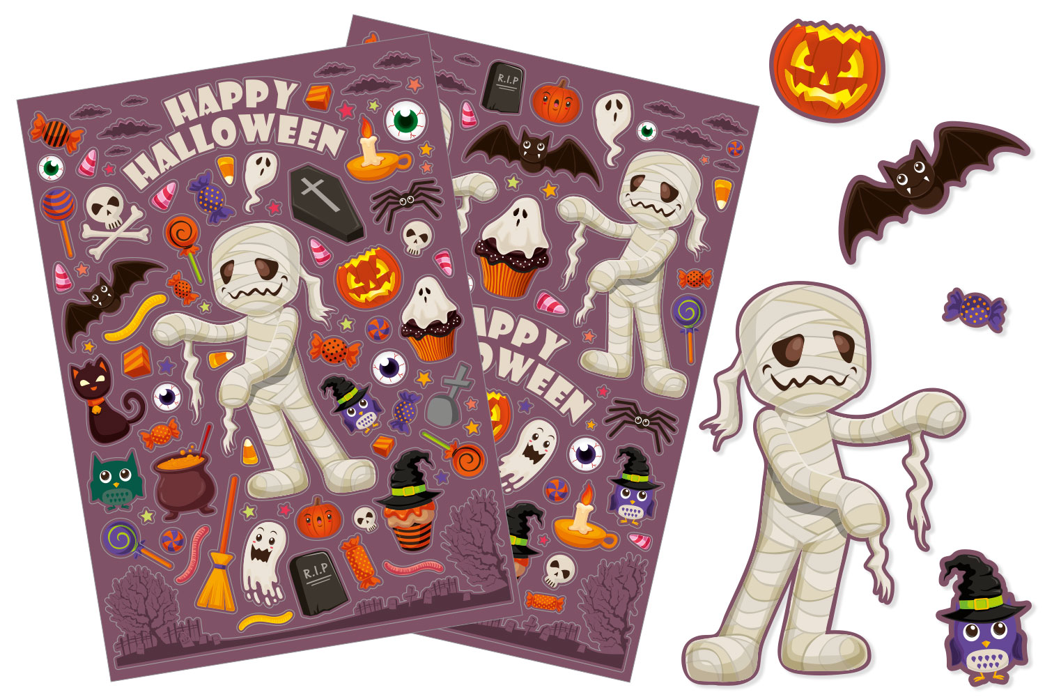 Gommettes Momies Halloween - 1 set (171 gommettes)