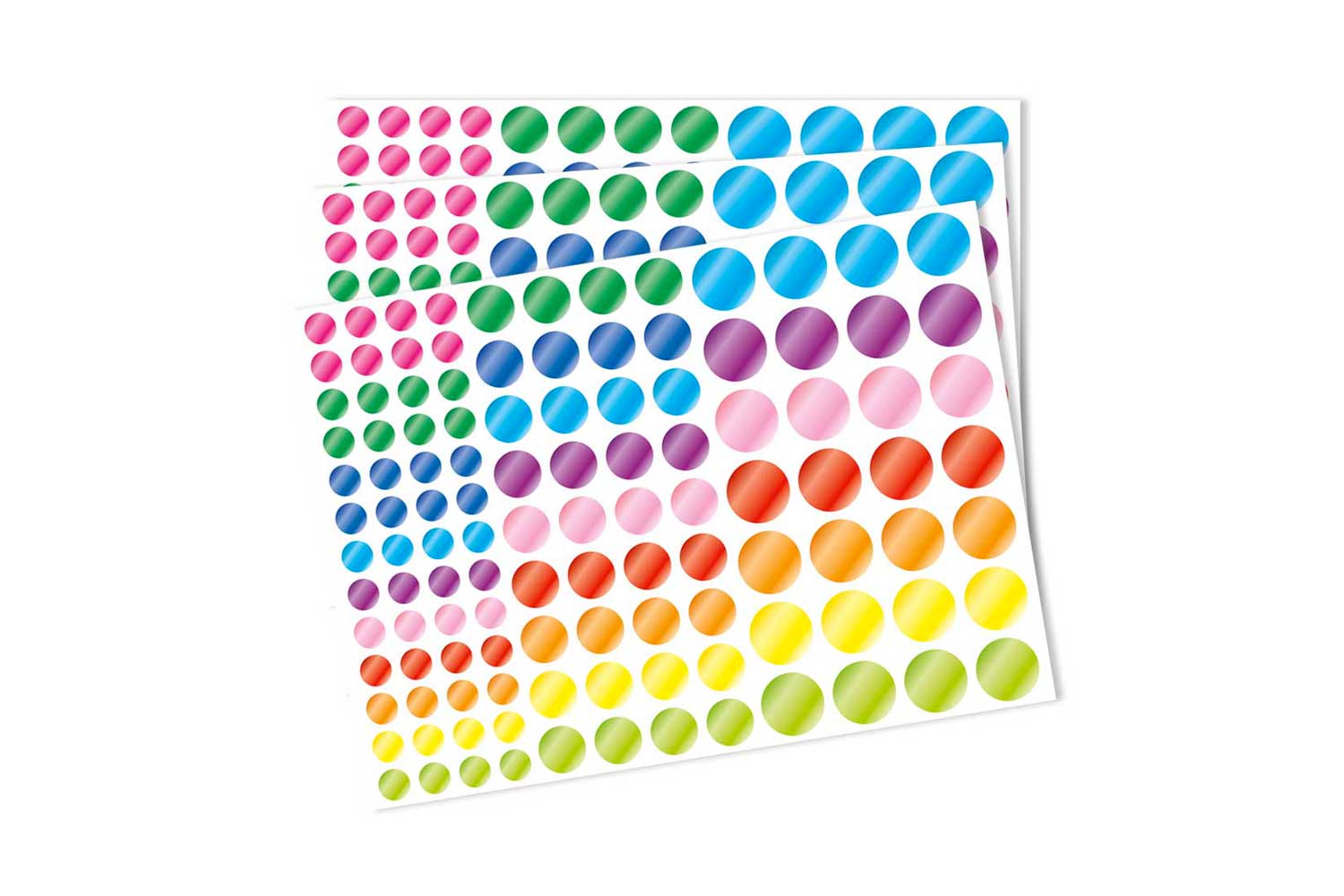 Gommettes rondes métallisées - 1 set (348 gommettes)