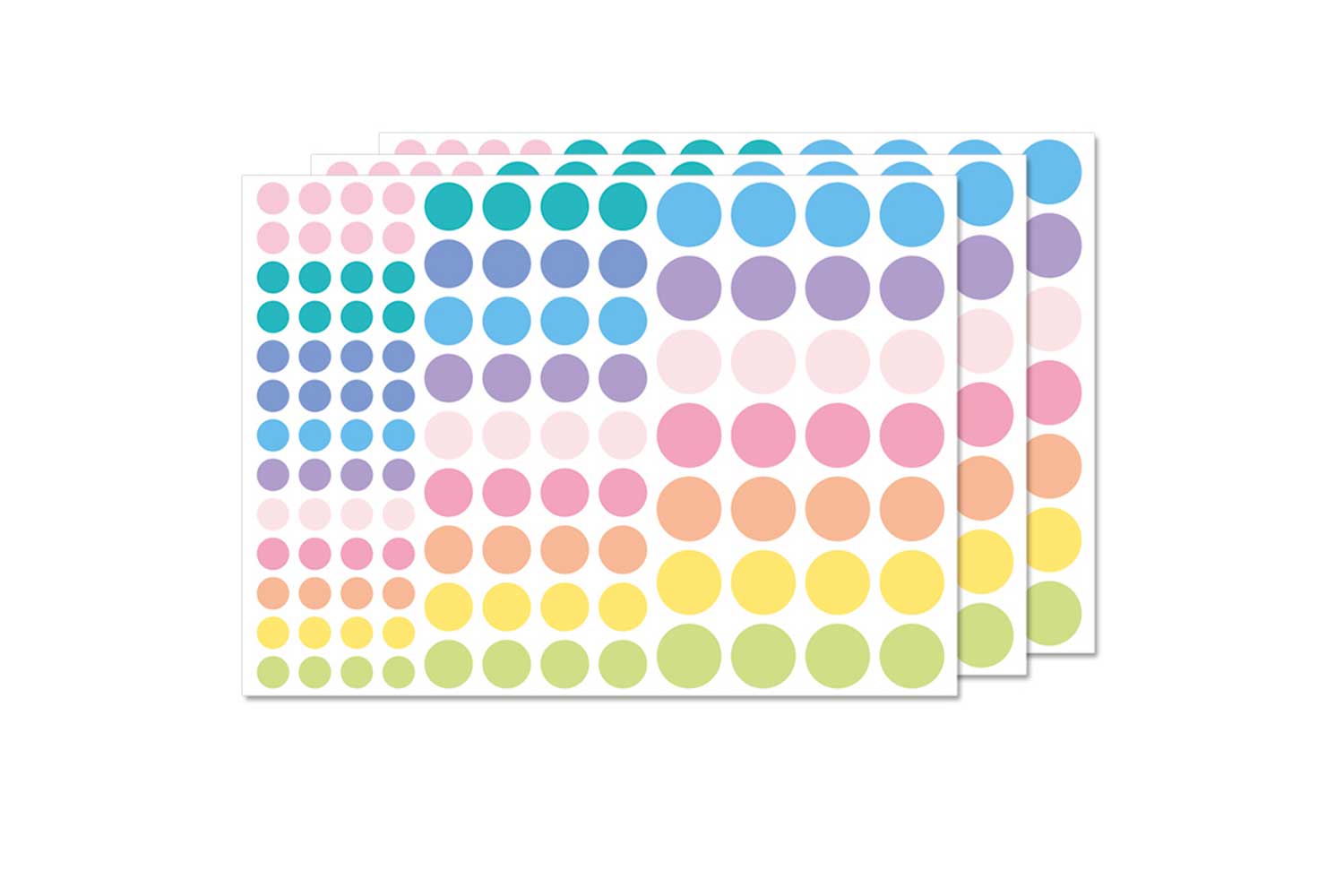 Gommettes rondes Pastel - 1 set (348 gommettes)