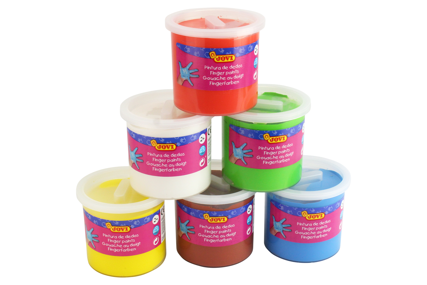 Gouache aux doigts : Set de 6 pots 125 ml