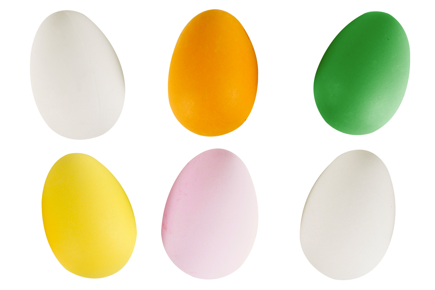 Oeufs en plastique couleurs - 1 set (6 pièces)