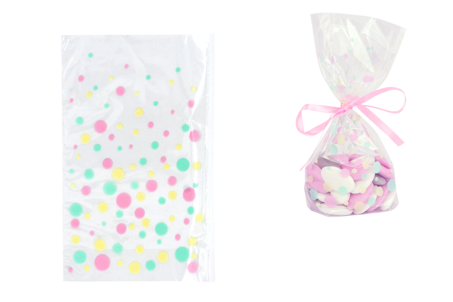 Sachets cristal à pois 11,5 x 19 cm - Lot de 10