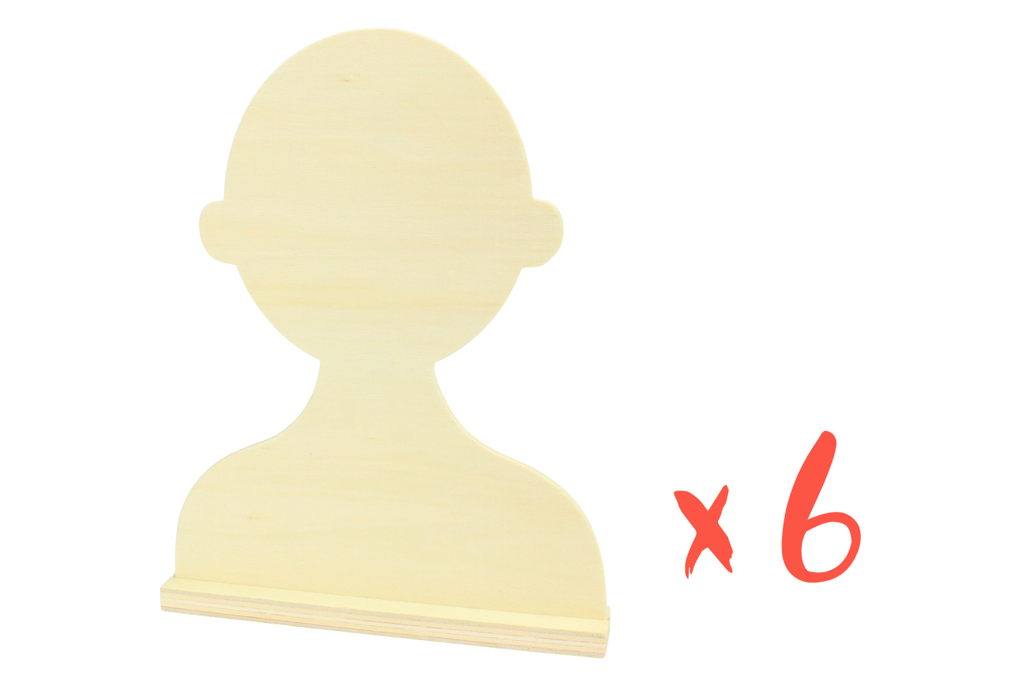 Buste en bois avec socle - Lot de 6