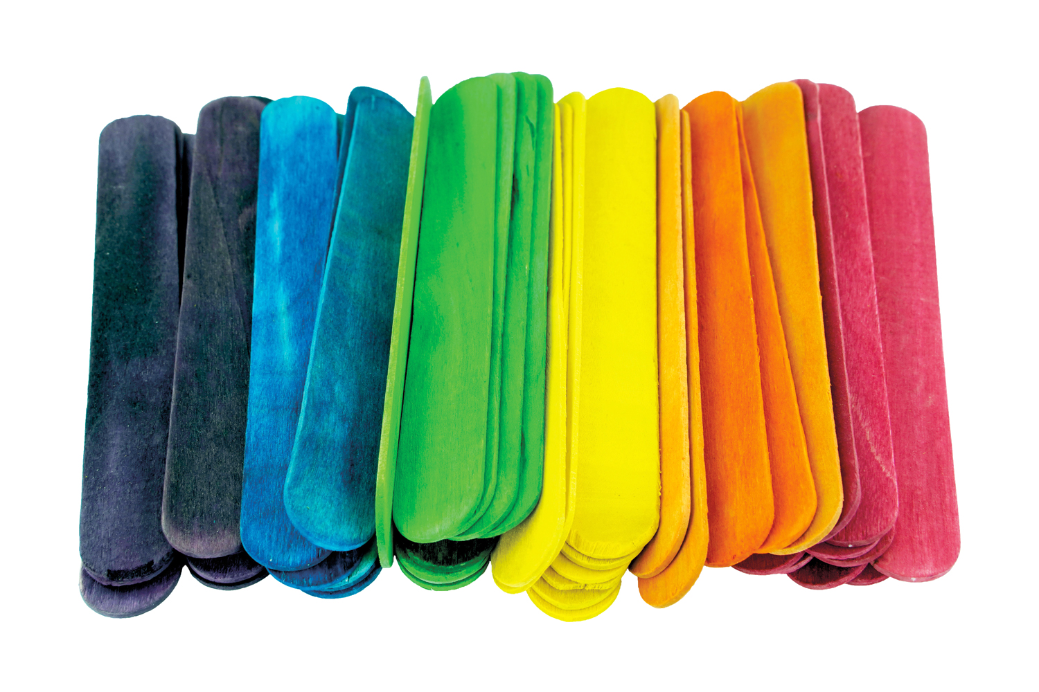 Bâtons d'esquimaux en bois coloré 15 cm - 50 pièces
