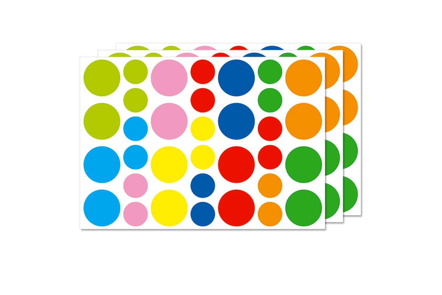 Maxi gommettes rondes - 1 set (102 gommettes)