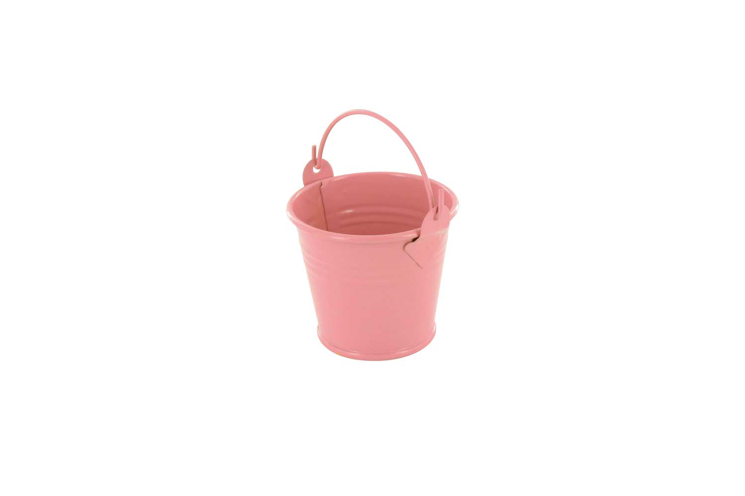 Seau en métal rose