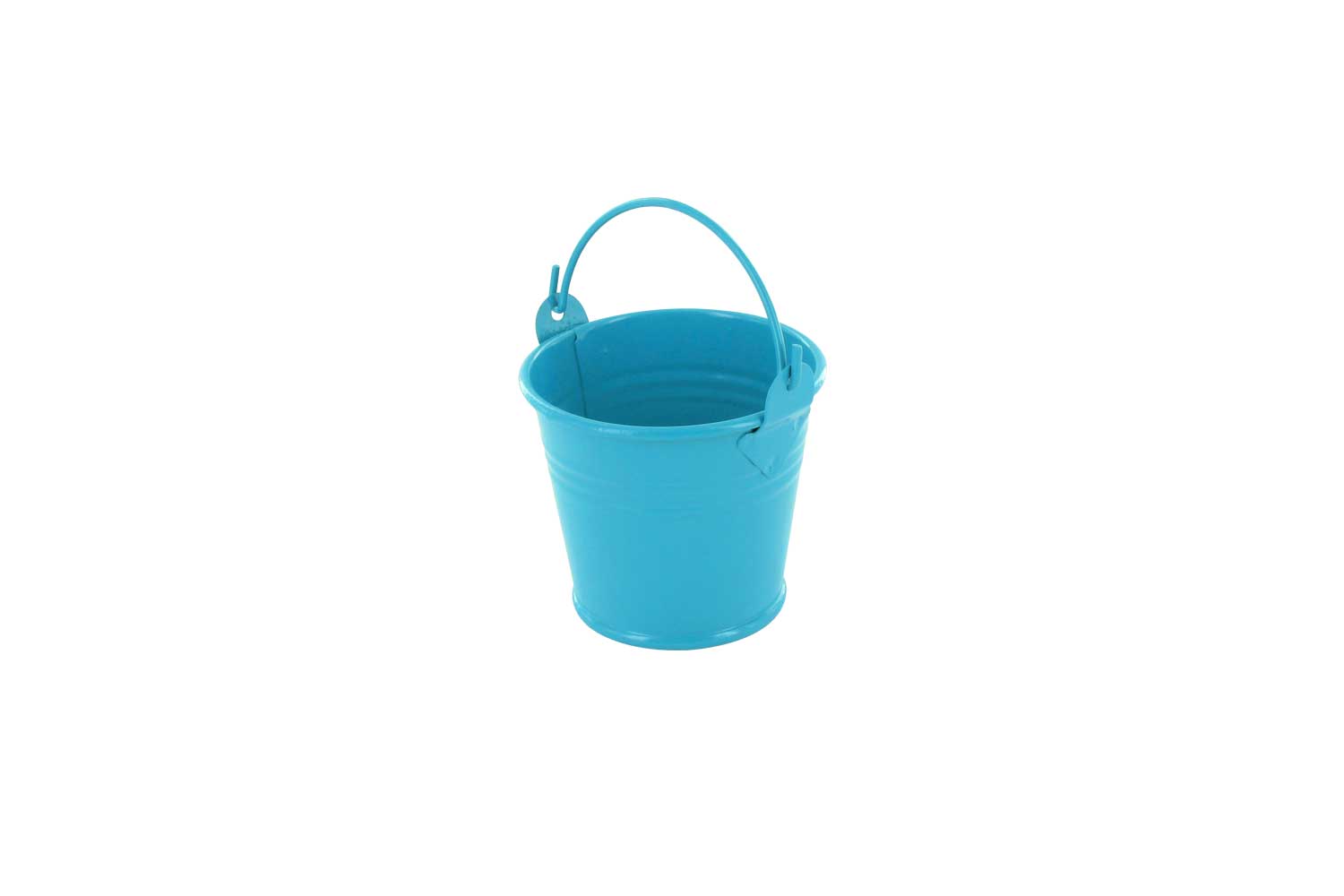 Seau en métal bleu