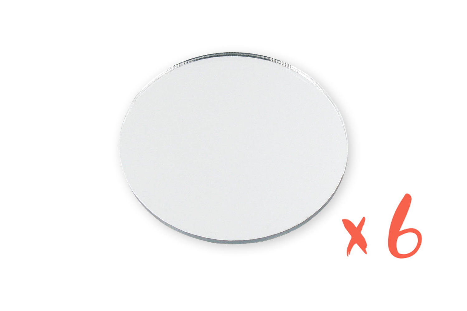 Miroirs adhésifs ronds Ø 8 cm  - 6 pièces