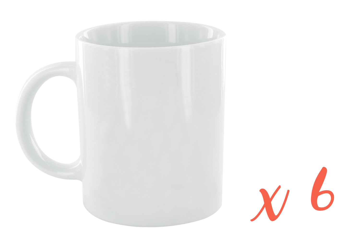 Mug en céramique blanche - 6 pièces